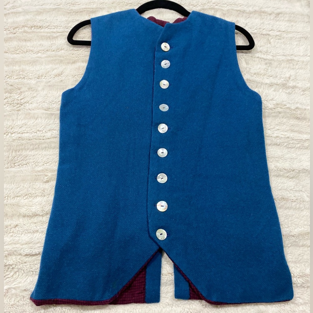 Chic Blue Vest with White Buttons